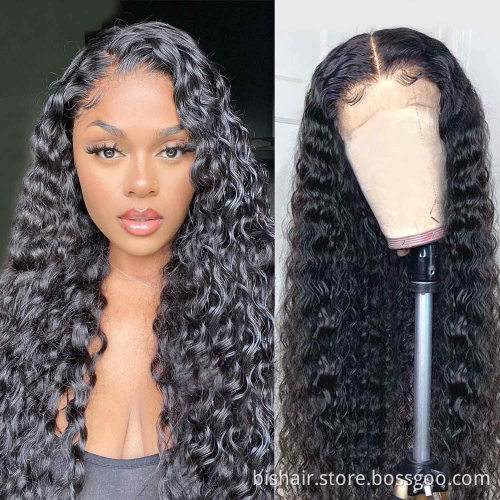 Water Wave 4x4 Front Lace Wig Human Hair Pre-inserted 150% Density Brazil  Wet Wave Real Human Hair Wig Suitable for Femal